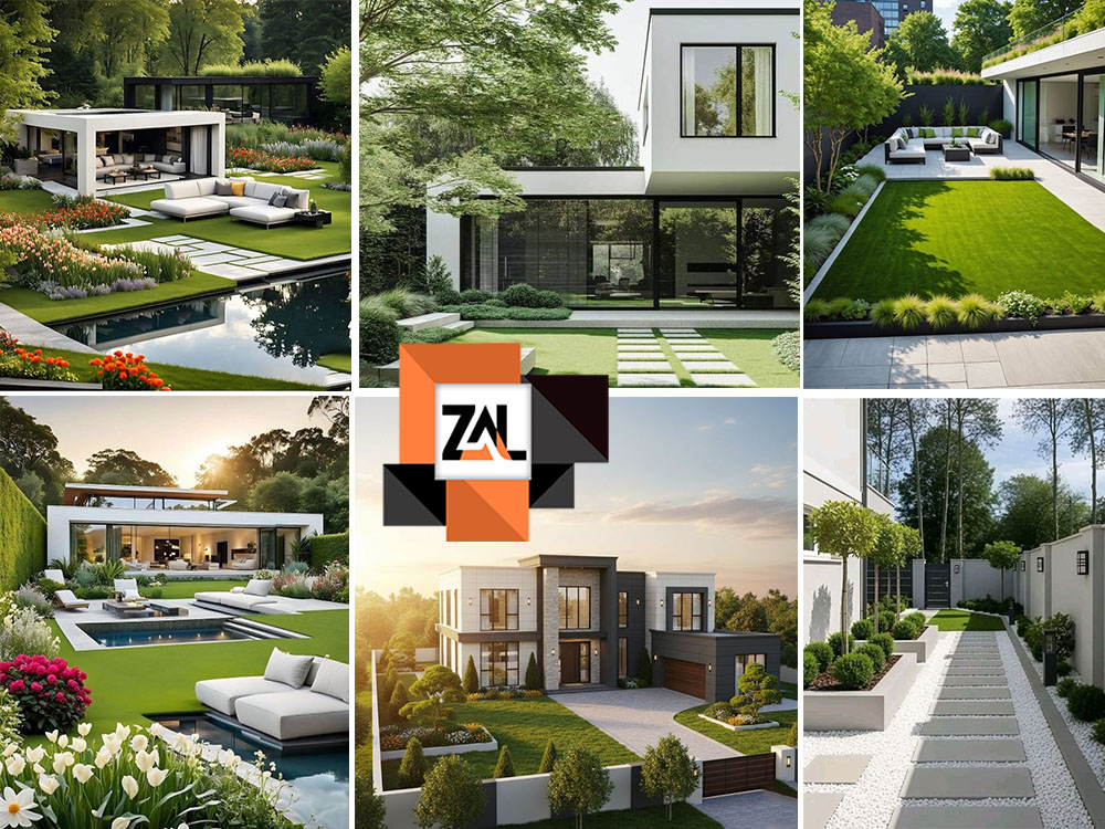 ایده برای طراحی باغچه ویلا سرسبز و شیک