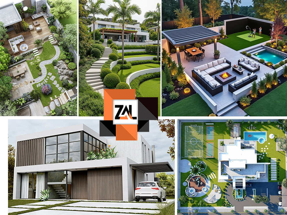 طراحی نقشه باغ ویلا در زمین 300متری