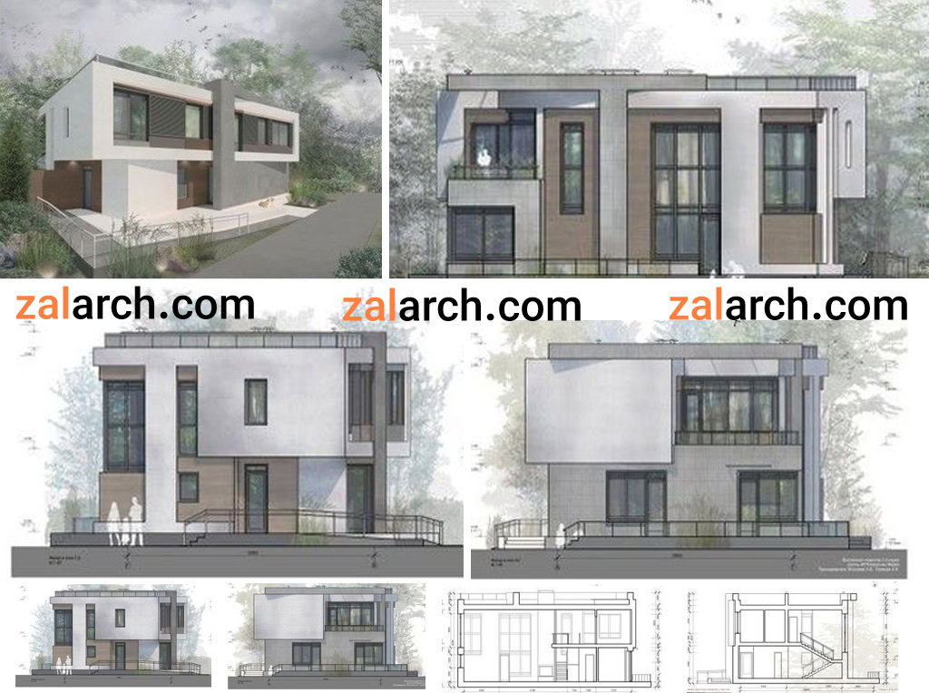 طراحی نمای ویلای دوطبقه