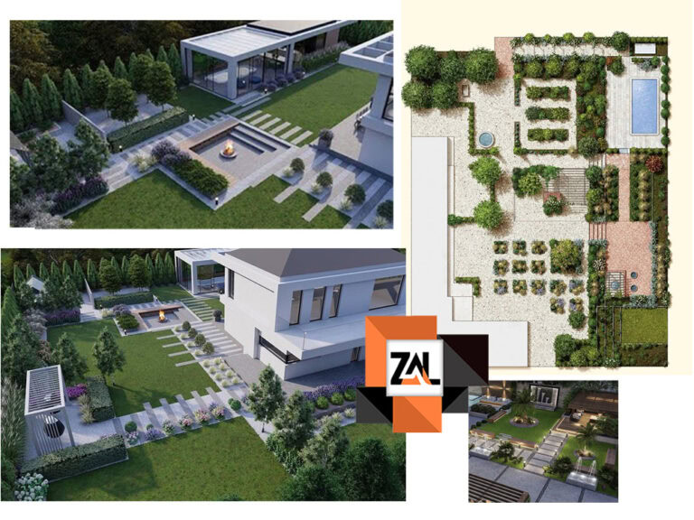 طراحی و محوطه سازی باغ ۱۰۰۰متری