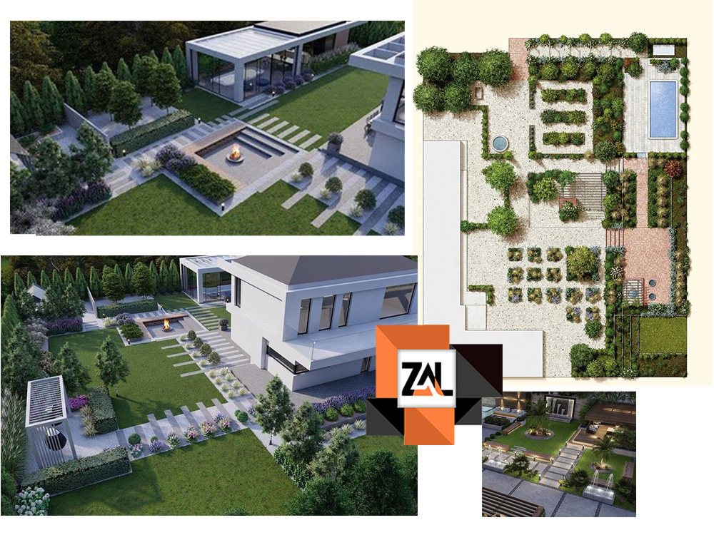 طراحی و محوطه سازی باغ ۱۰۰۰متری