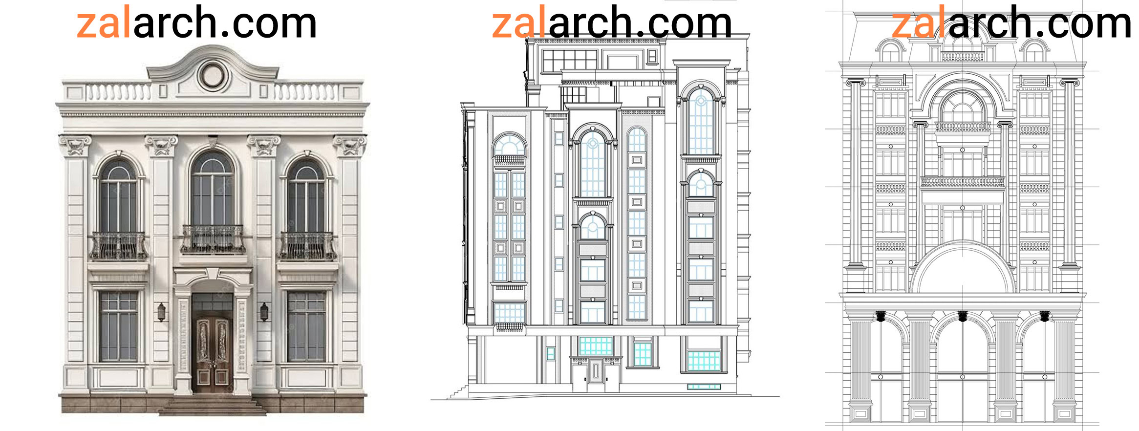 طرح نمای رومی یک طبقه