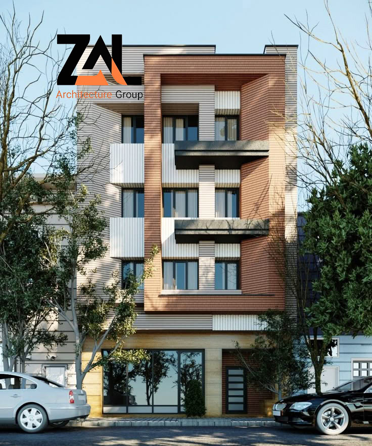 نما ساختمان مدرن سه طبقه