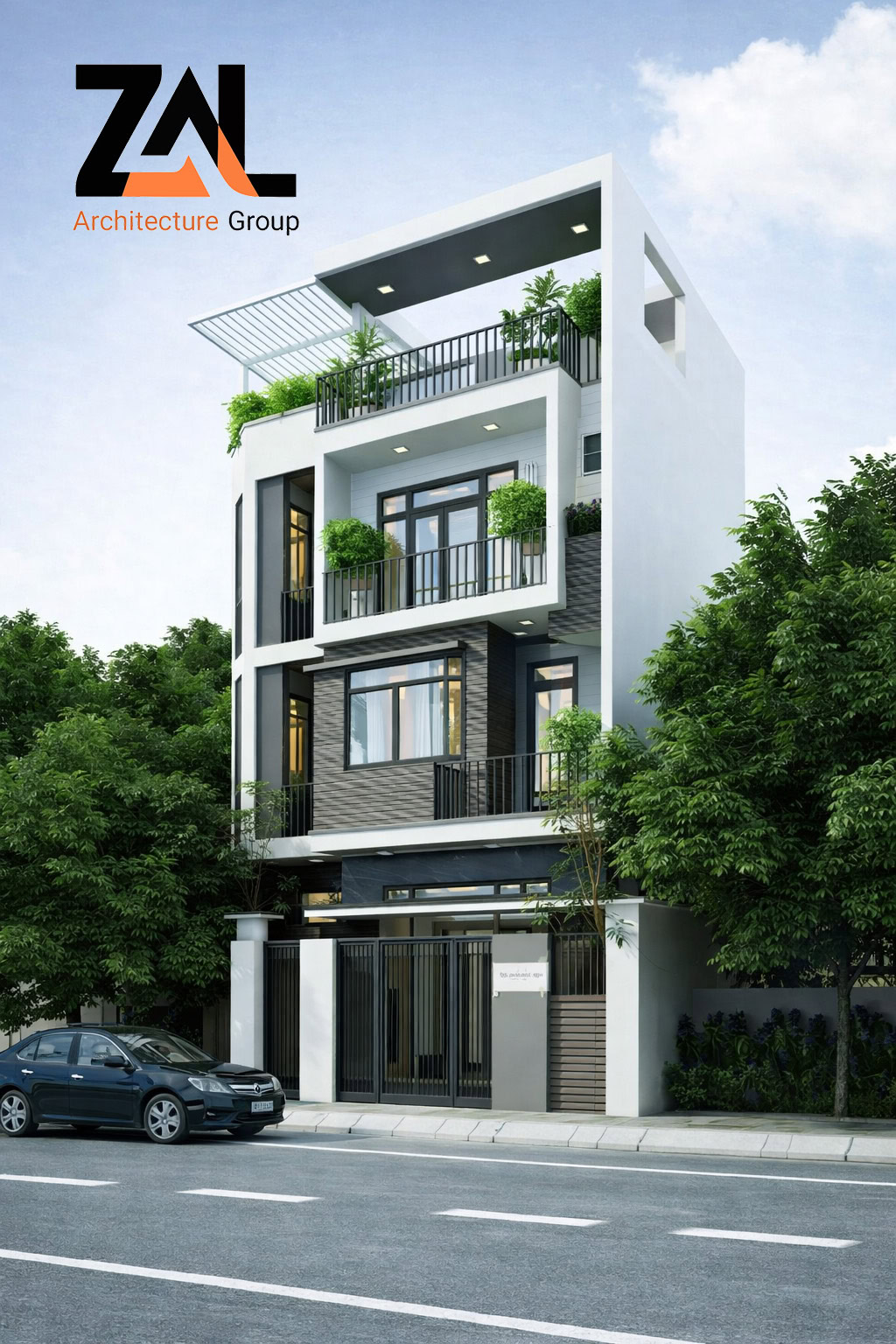 نما مدرن ساختمان سه طبقه