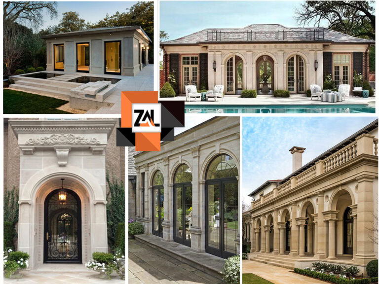 نمای رومی ساختمان یک طبقه ویلایی