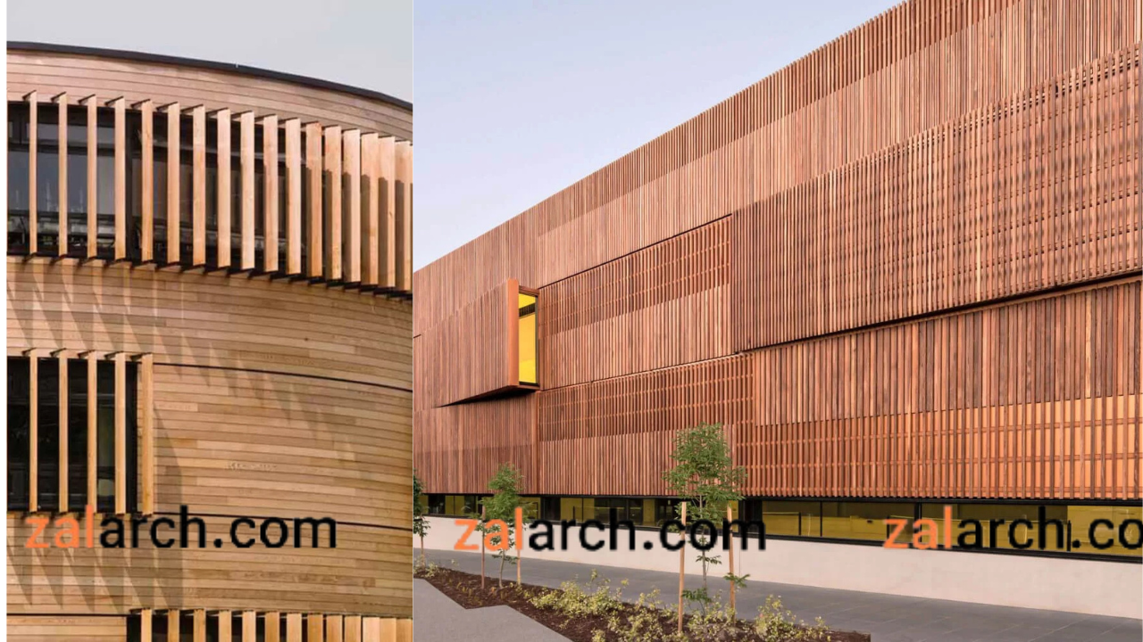 طراحی نما چوبی ساختمان مدرن