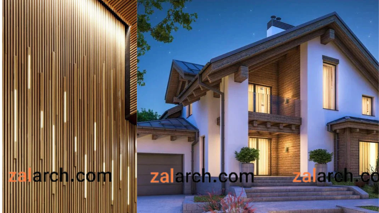 نورپردازی هوشمند نمای چوبی ساختمان