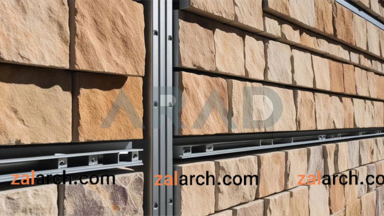 نصب نمای خشک ساختمان با استفاده از کلمپ و ریل