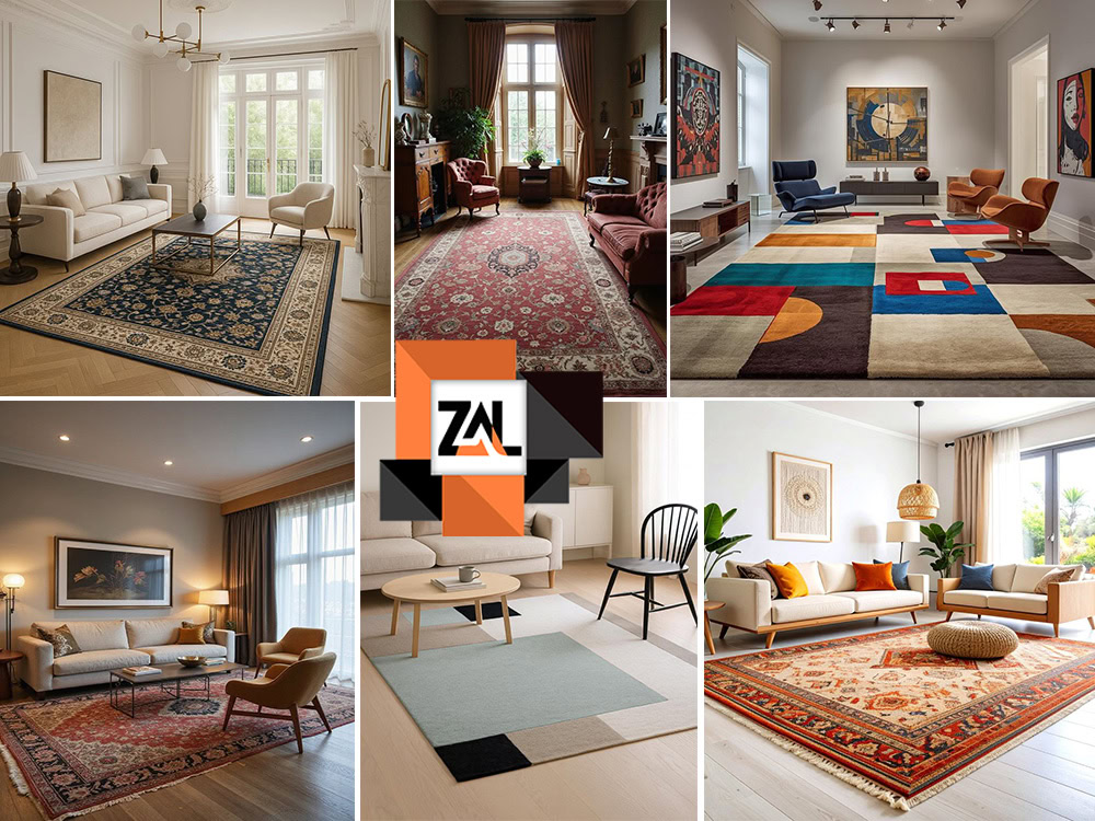 طراحی داخلی با انواع فرش و ویژگی ها