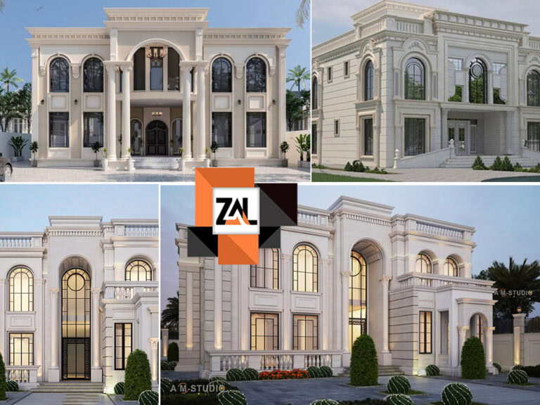 طراحی نما سیمانی به سبک کلاسیک