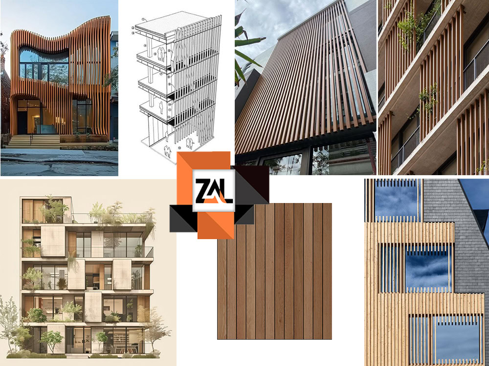 طراحی نما چوبی ساختمان