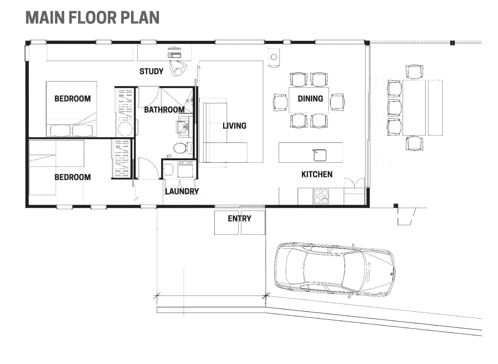پلان معماری بهینه‌سازی شده برای طراحی دکوراسیون متراژ کم