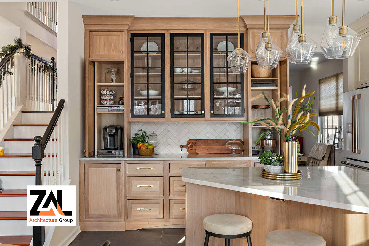 بازسازی آشپزخانه با کابینت چوبی و نور طبیعی