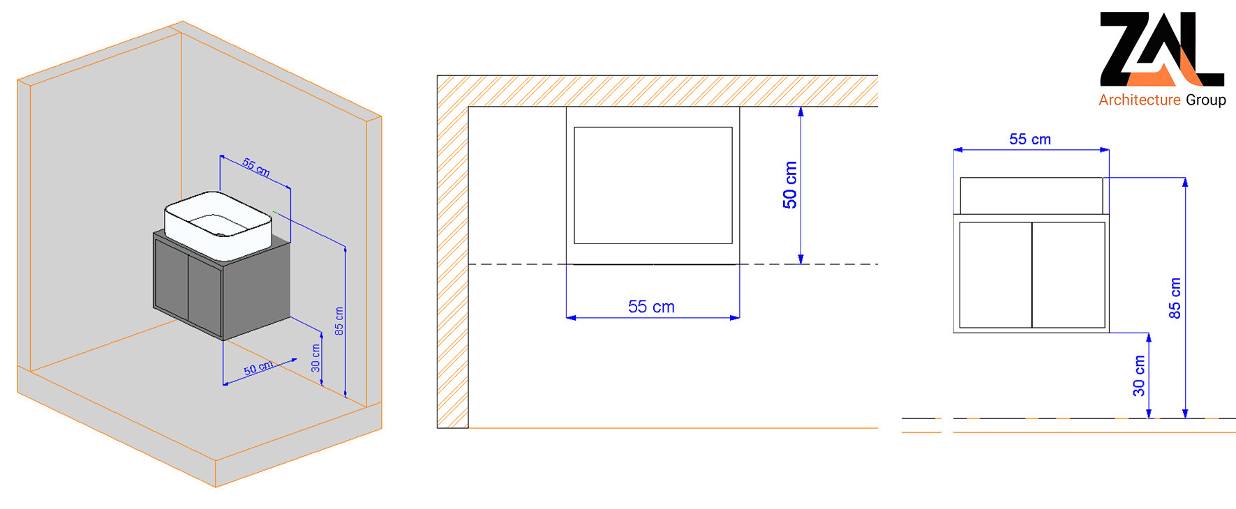 ابعاد استاندارد روشویی سرویس بهداشتی