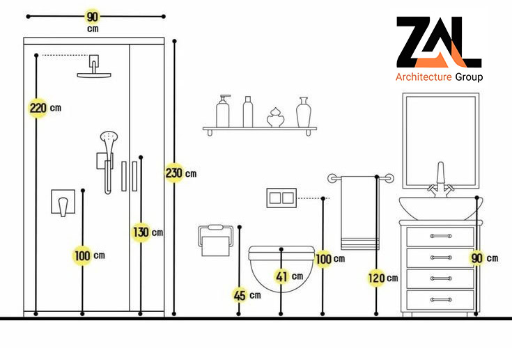 اندازه‌های استاندارد اکسسوری سرویس بهداشتی