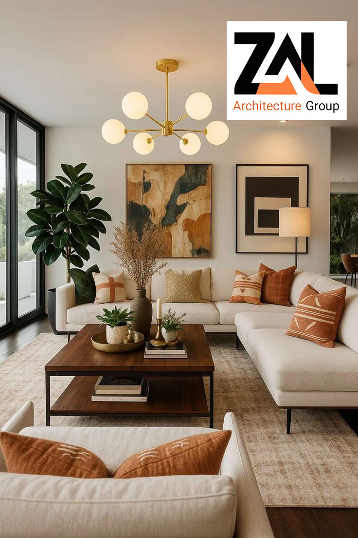 طراحی دکوراسیون داخلی لوکس در فضای نشیمن