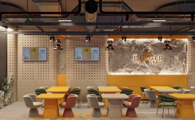 طراحی فست فود با ترکیب زرد