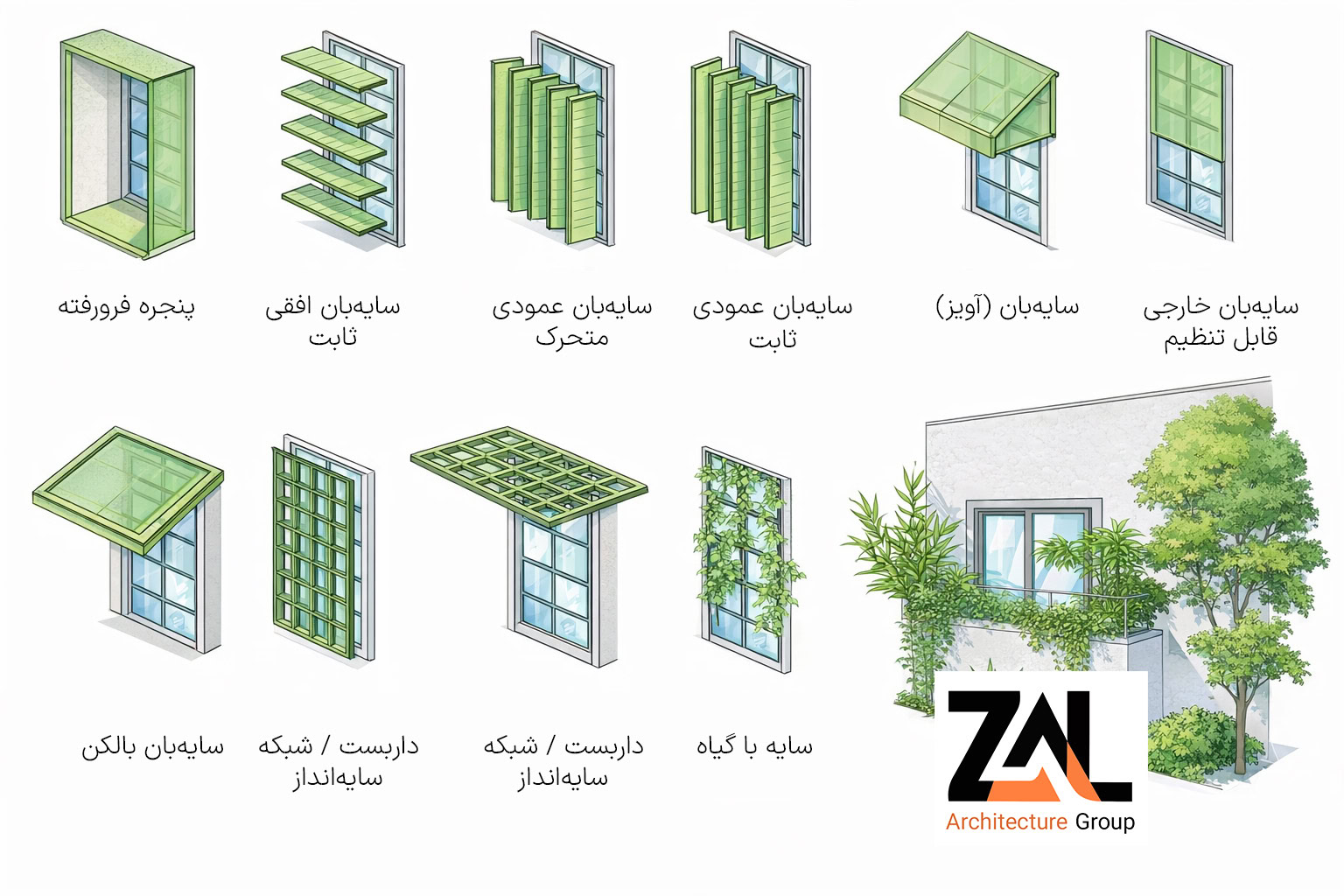 نور و سایه در نمای ساختمان