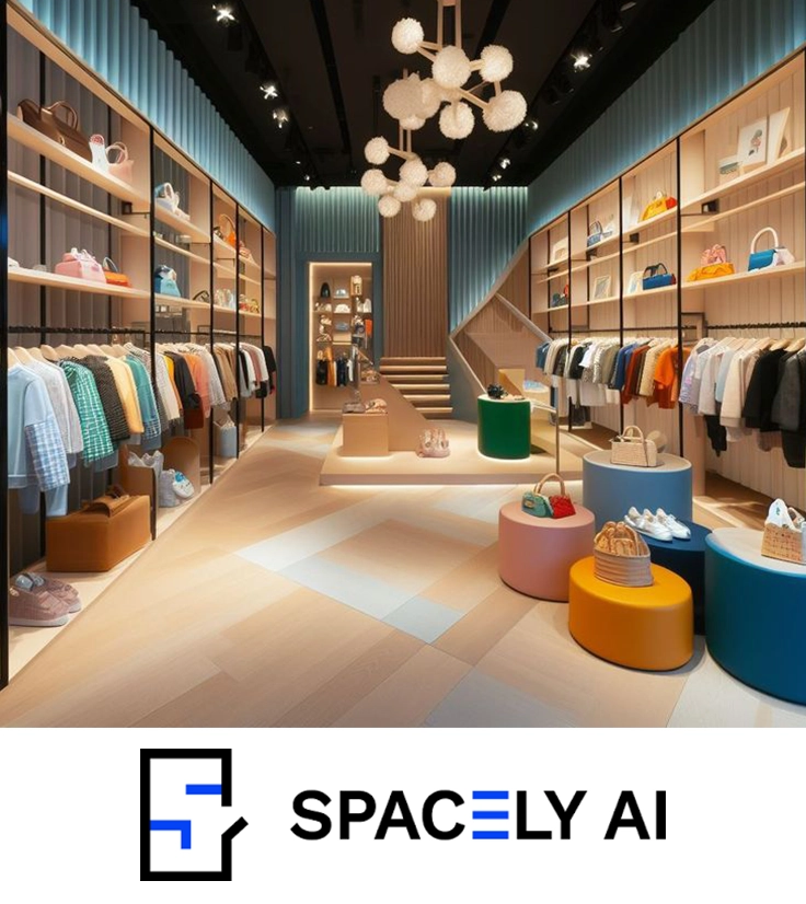 طراحی دکور مغازه با هوش مصنوعی Spacely AI