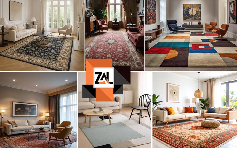 طراحی داخلی با انواع فرش و ویژگی ها