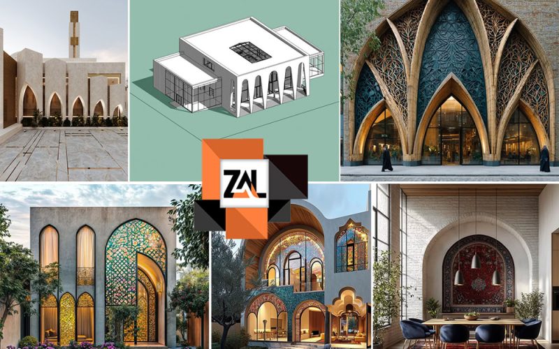 نقشه و نمای بیرونی خانه ویلایی عربی